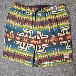 NWT Pendleton Mens Shoreside Swim Trunks Size Medium Aztec Print Lined $78 Rtl